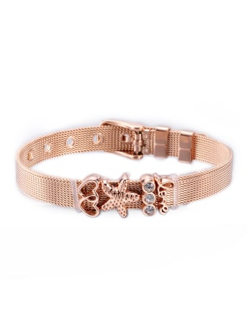 Steel_Art Armband Milanaise rosegold in weiß