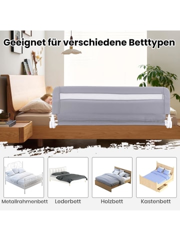 COSTWAY Bettgitter klappbar für Kleinkinder in Grau