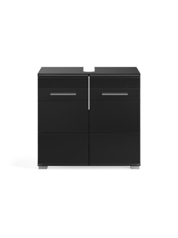 xonox.home Badkombination in schwarz/schwarz hochglanz  - (B) 106 x (H) 182 x (T) 34