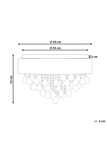 Beliani Pendelleuchten CEDEIRA in Silber - (W) 50 x (H) 32 x (L) 50 cm