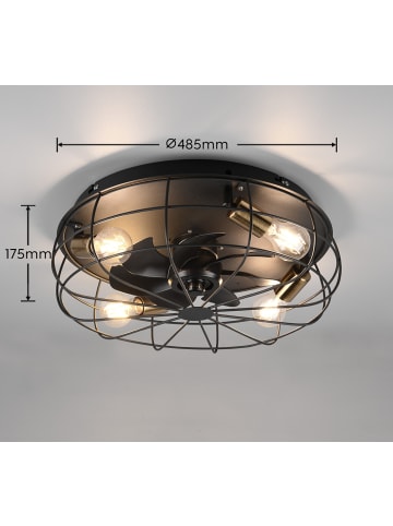 Reality Leuchten Ventilator TRONDHEIM in schwarz matt