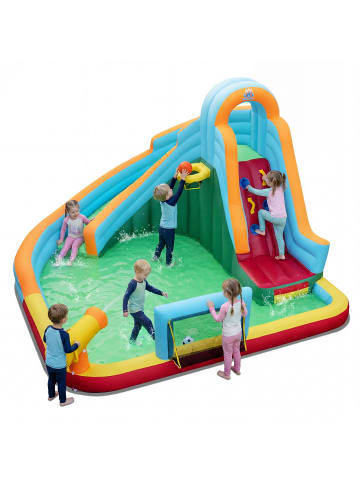 COSTWAY Hüpfburg 380 x 380 x 221 cm 3-12 Jahre in Bunt