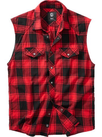 Brandit Hemd "Check Shirt Sleeveless" in Rot