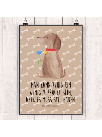 Mr. & Mrs. Panda Kunstdruck Hund Blume mit Spruch in Hundeglück