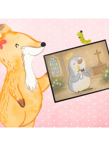 Mr. & Mrs. Panda Schreibtischschutz Pinguin Kommunion Design ohn... in Weiß