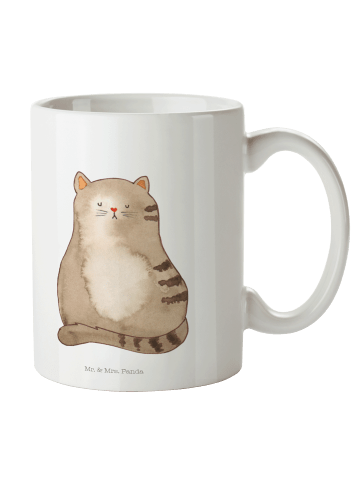 Mr. & Mrs. Panda Kaffeebecher Katze Sitzen ohne Spruch in Weiß