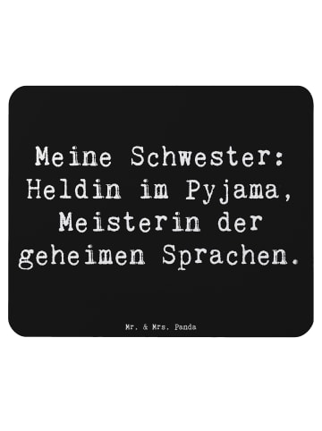 Mr. & Mrs. Panda Mauspad Schwester Heldin mit Spruch in Schwarz