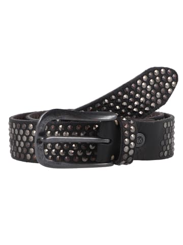 b.belt Nietengürtel Leder in schwarz