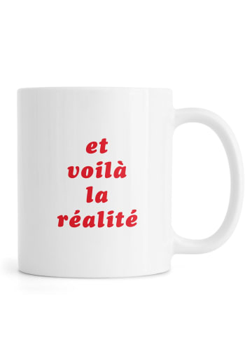 Juniqe Tasse "Realite No. 3" in Rot & Weiß