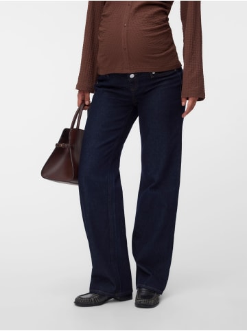 Vero Moda Umstandsjeans mit weitem Bein in Dark Blue Denim