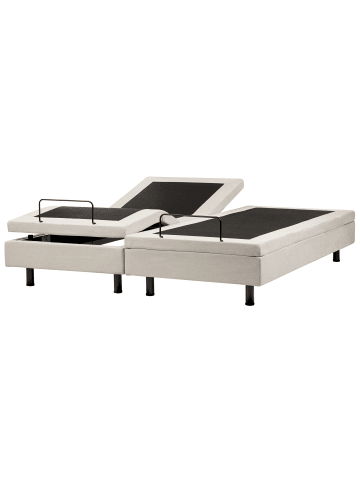 Beliani Doppelbett DUKE II in Beige/Schwarz - (W) 180 x (H) 37 x (L) 200 cm