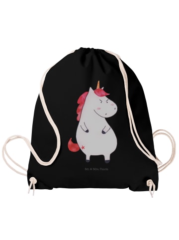 Mr. & Mrs. Panda Sportbeutel Einhorn Wut ohne Spruch in Schwarz