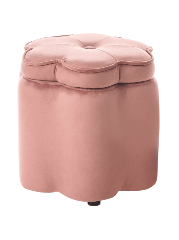 Beliani Kinderhocker FLOWER in Rosa/Schwarz - (W) 40 x (H) 38 x (L) 40 cm