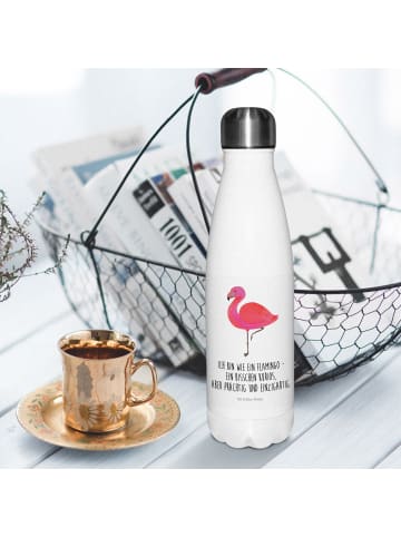 Mr. & Mrs. Panda Thermosflasche Flamingo Classic mit Spruch in Weiß