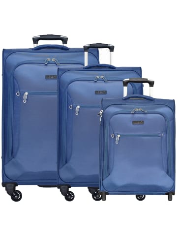 D&N Travel Line 6400 2-4-Rollen Kofferset 3tlg. in blau