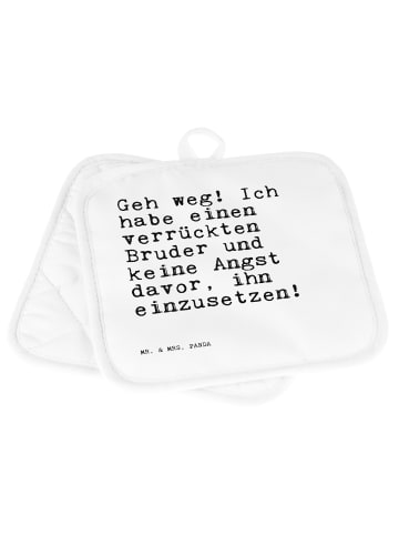 Mr. & Mrs. Panda Topflappen Geh weg! Ich habe... mit Spruch in Weiß