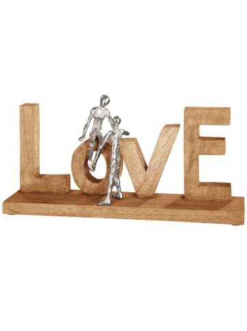 GMD Living Holz Deko "Love" in Natur / Silber