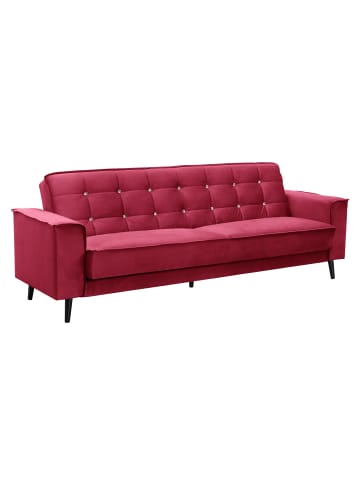 58 aufm Kessel SOFA 3-Sitzer mit Bettfunktion Kaycee Samtvelours rot