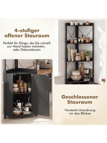 COSTWAY Hochschrank 6-stöckig in Schwarz