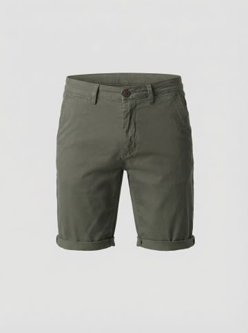 KOROSHI Herren baumwoll chino shorts in khaki