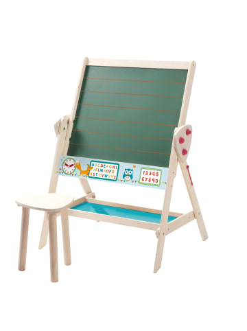 roba Wandelbares Tafel- & Sitz-Set für Kinder, Tisch-Stuhl-Kombi, Holz natur