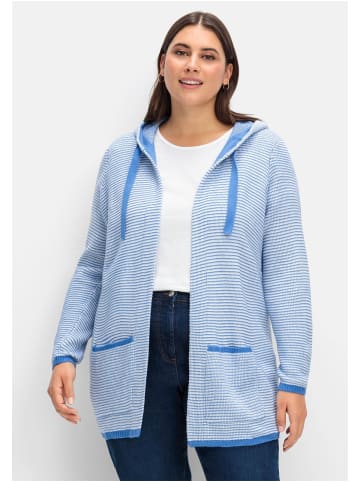 sheego Strickjacke in blau gestreift