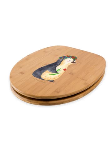 Mr. & Mrs. Panda Toilettendeckel Pinguin Blumen ohne Spruch in Braun