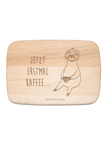 Mr. & Mrs. Panda Frühstücksbrettchen Faultier Kaffee mit Spruch in Transparent