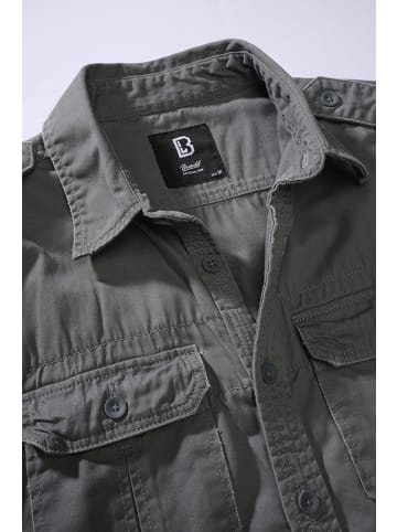 Brandit Hemd "Vintage Shirt Long Sleeve" in Grau