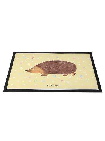 Mr. & Mrs. Panda Schmutzfangmatte Igel Herzen ohne Spruch in Gelb Pastell