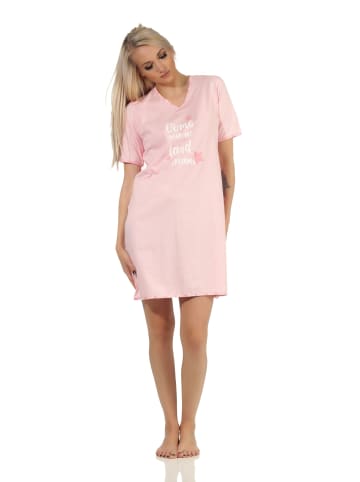 NORMANN kurzarm Nachthemd - 62540 in rosa