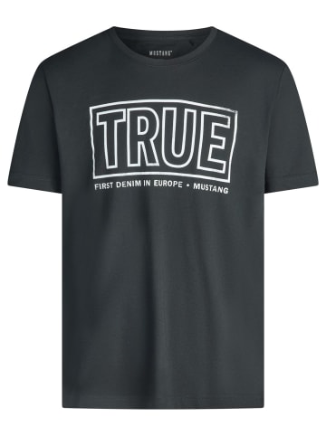 Mustang T-Shirt Basic Print Tee in Schwarz
