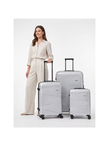Pactastic Collection 02 THE THREE SET 4 Rollen Kofferset 3-teilig silver metallic 2