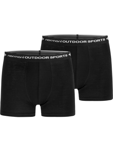 Normani Outdoor Sports 2er Pack Herren Merino Boxershorts Unterhose in Schwarz