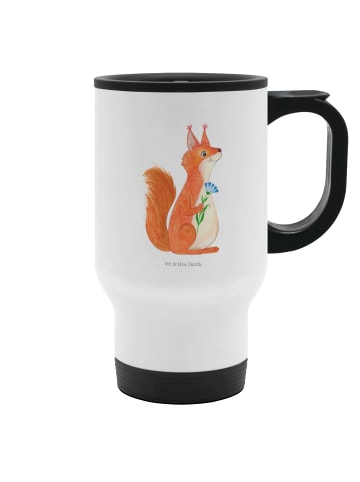 Mr. & Mrs. Panda Becher Eichhörnchen Blume ohne Spruch in Weiß