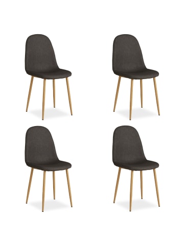Homestyle4u Esszimmerstuhl 4er Set in Anthrazit