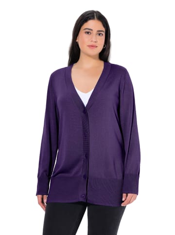 Ulla Popken Strickjacke in tiefes violett