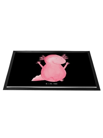 Mr. & Mrs. Panda Gummifußmatte Axolotl Hurra ohne Spruch in Schwarz