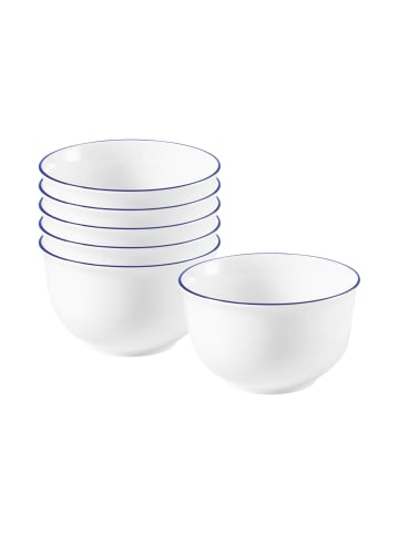 Seltmann Weiden 6er Set Müslischalen Compact Blaurand in ø 12,7 cm in weiß-blau