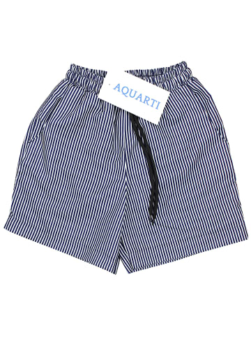 Aquarti Jungen Badeshorts mit Taschen Schnelltrocknend in blau/weiß