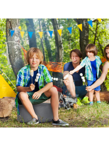 relaxdays Aufblasbarer Hocker in Grau - (H)26 x Ø 26 cm