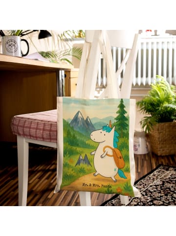 Mr. & Mrs. Panda Tragetasche Einhorn Bergsteiger Design ohne Spruch in Weiß