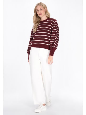 DreiMaster Maritim Sweater in wine red offwhite
