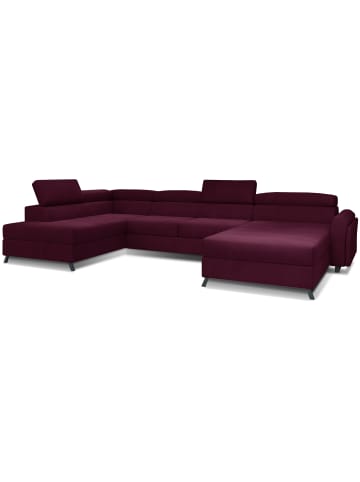 MF Design Joseppe Recamiere Links in Weinrot -  (L) 200 x (B) 360 x (H) 92 cm