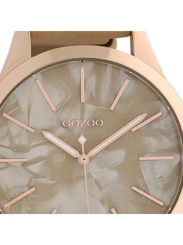 Oozoo Analog-Armbanduhr Oozoo Timepieces sandfarben, gelb groß (ca. 45mm)