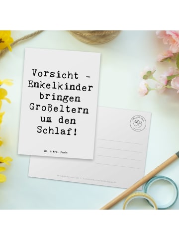 Mr. & Mrs. Panda Postkarte Enkelkinder mit Spruch in Weiß