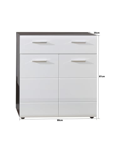 ebuy24 Schuhschrank LineGD Silber 80 x 35 cm