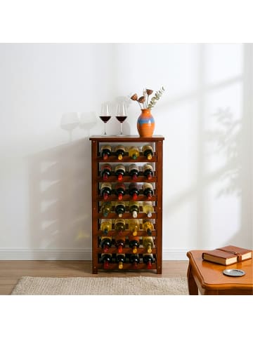 relaxdays Weinregal in Dunkelbraun - (B)47 x (H)94 x (T)26 cm