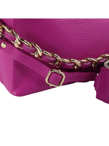 Toscanto Leder Umhängetasche, Citytasche Toscanto Tasche pink, fuchsia ca. 25cm