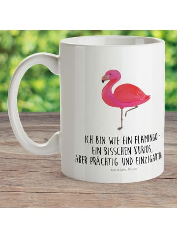 Mr. & Mrs. Panda Becher Flamingo Classic mit Spruch in Weiß